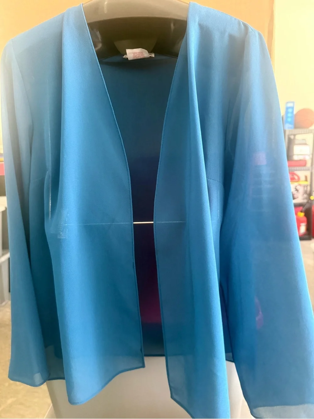 Blue Women's Open-Front Lightweight Draped Jacket mp17